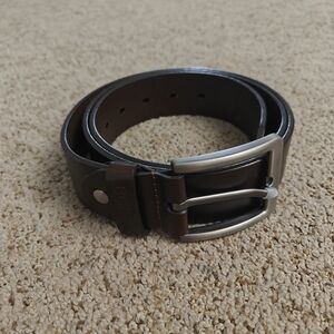 NWOT Buffway‎ Belt Mens 40 Brown Full Grain Leather Metal Buckle Classic